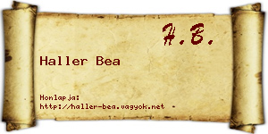 Haller Bea névjegykártya